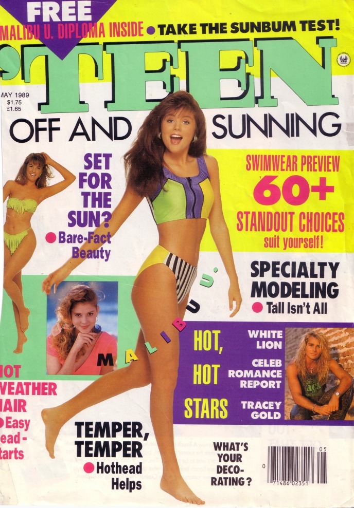 cover of teen magazine in 1989 with Tiffani Amber-Theissen n the cover