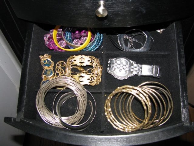 watches and bracelets in my jewelry armoire