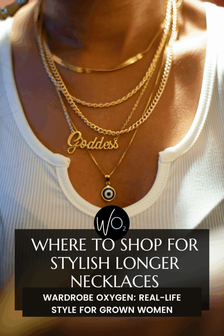 where to shop for stylish longer necklaces for a plus size neck by alison gary for wardrobe oxygen