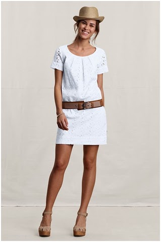 Ask Allie: When to Wear White, Tucking in Shirts 1 lands end canvas eyelet shift dress
