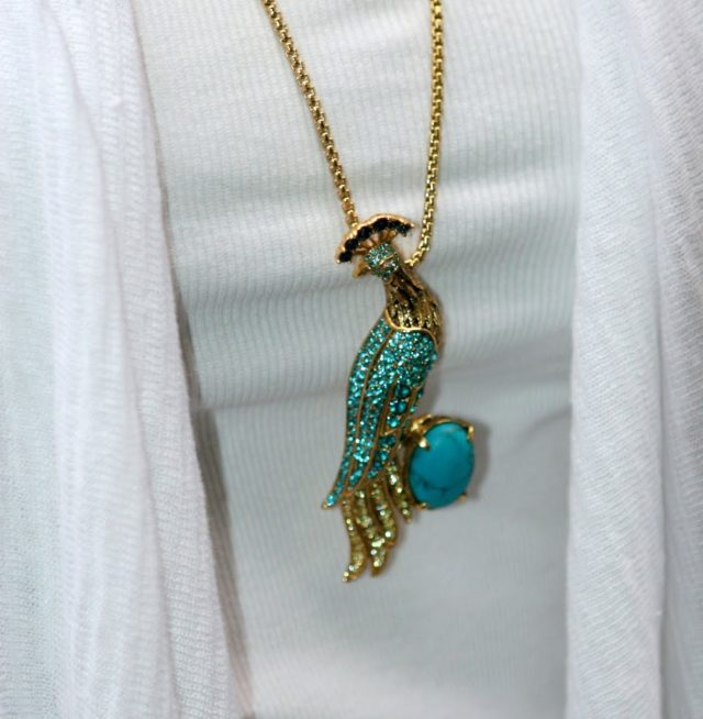 ann taylor peacock necklace