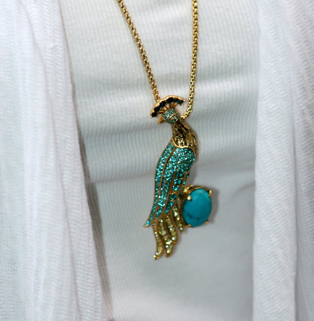ann taylor peacock necklace