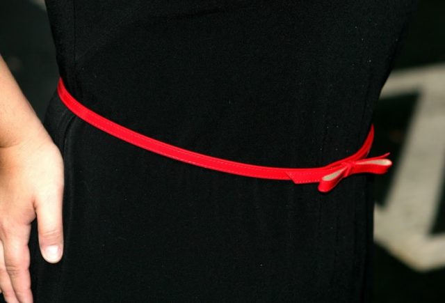 red skinny belt