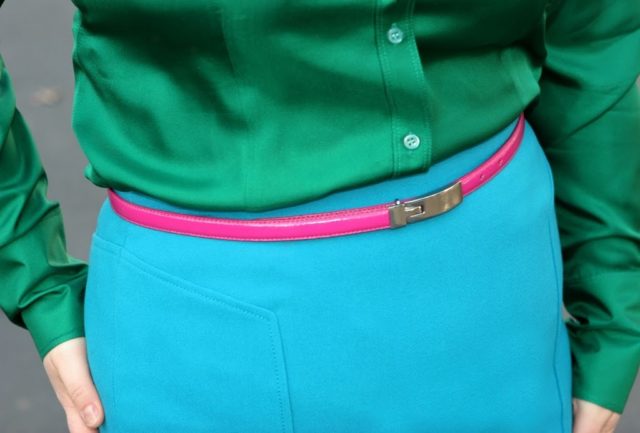 hot pink skinny belt