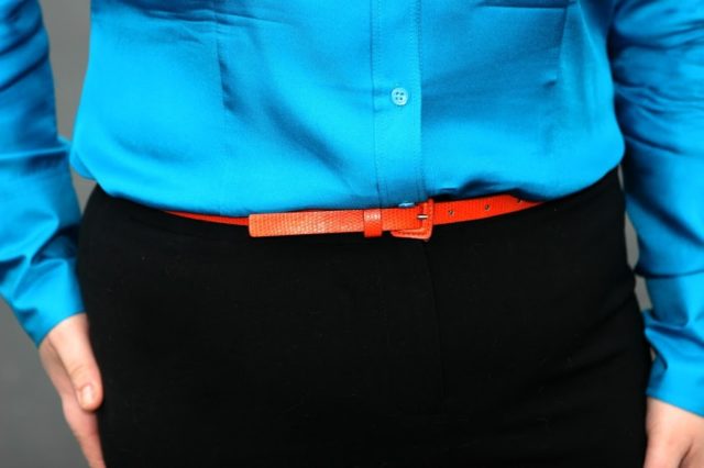 orange skinny belt