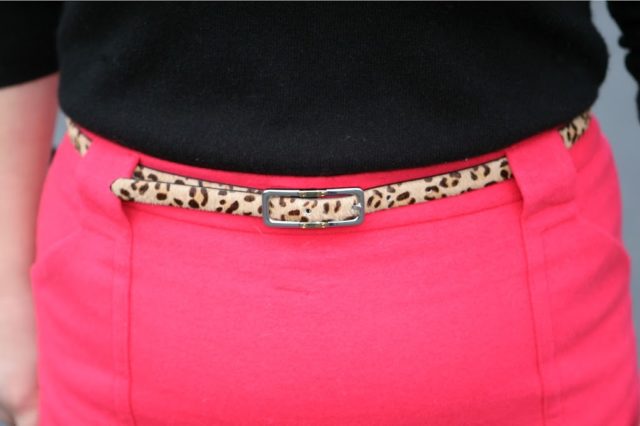 leopard haircalf belt