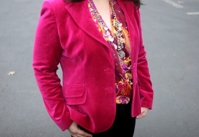 pink velvet blazer