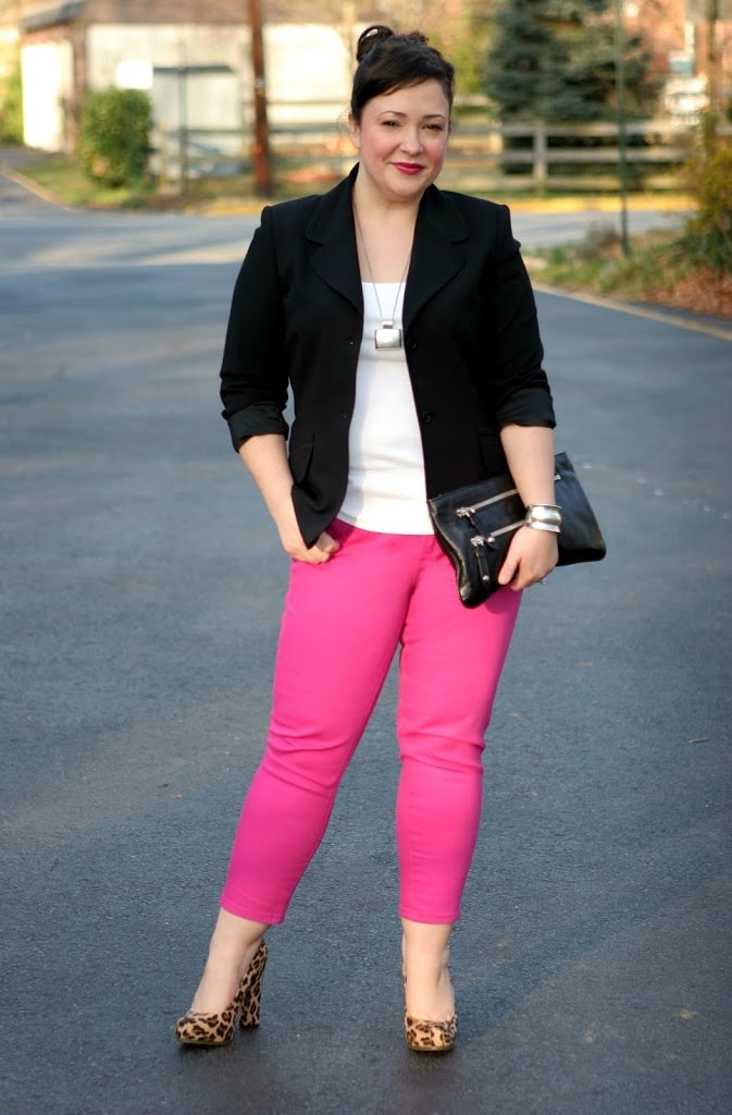 Friday – Pink Denim and Leopard Heels