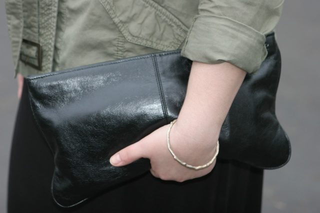 What's In My Bag? Clutch Edition 1 black leather clutch