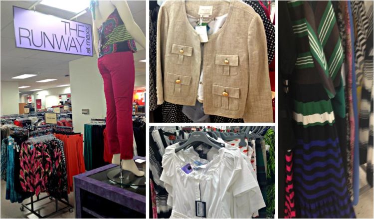 a collage of designer pieces of clothing found at the Washington D.C. T.J. Maxx