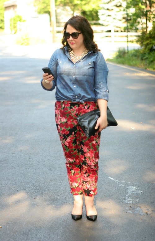 floral crop pants