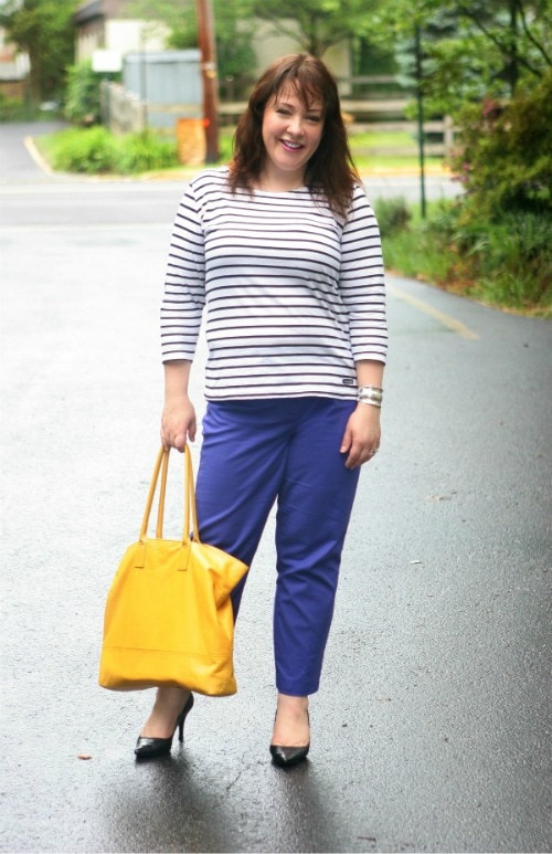 yellow leather tote