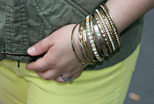 gold bangle bracelets arm party