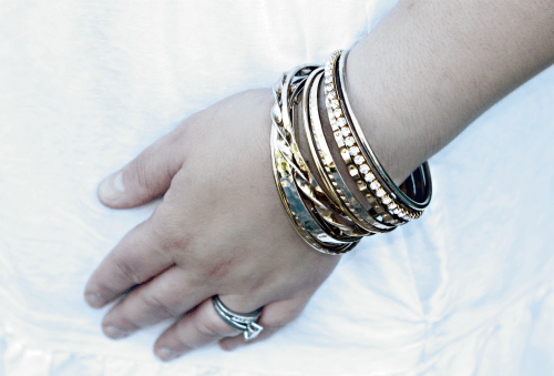 gold bangle bracelets arm party