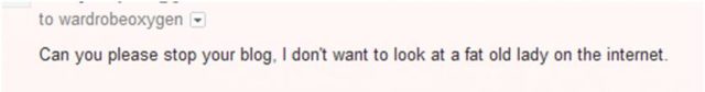Why I Blog my Daily Outfits 2 comment that says can you please stop your blog, I don't want to look at a fat old lady on the internet