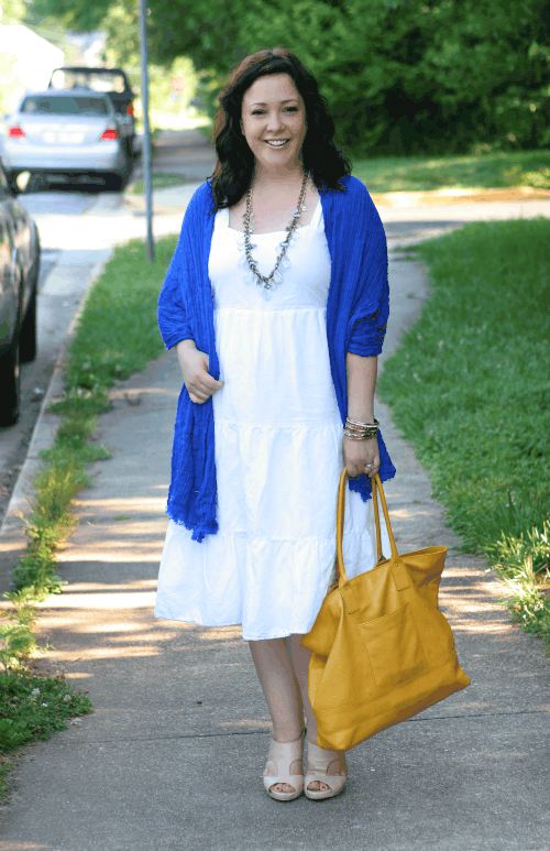 white linen sundress lands end