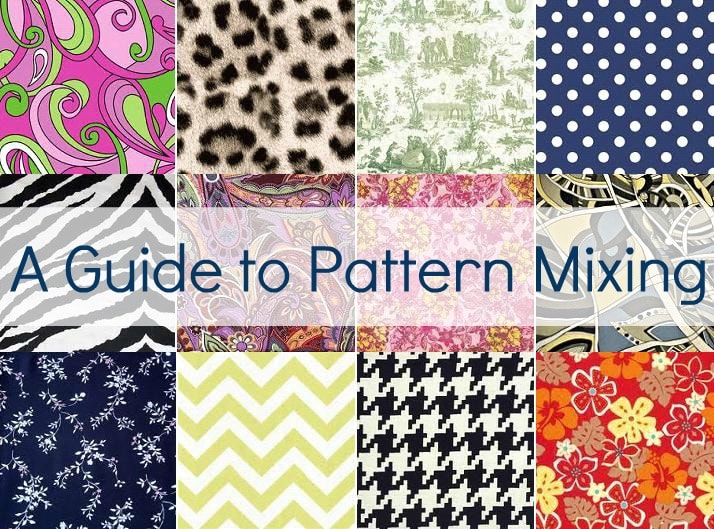 fabric pattern mixing with large colorful wave pattern