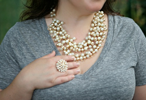 stella dot necklace ring pearls