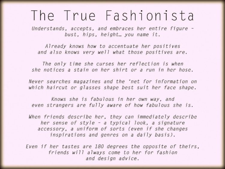True Fashionista: A Series and a Source of Inspiration 1 The True Fashionista