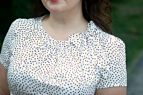 ann taylor blouse dots