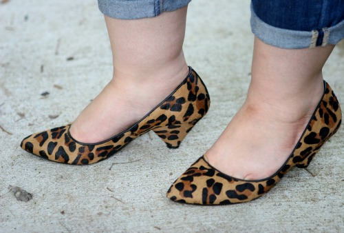 leopard haircalf cone heels