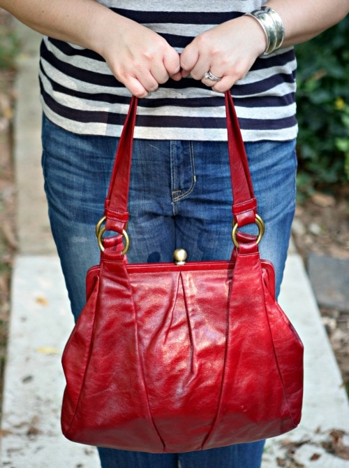 red leather HOBO bag