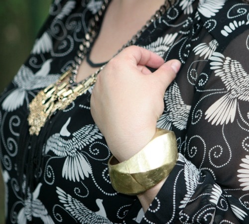 gold bracelet in pink