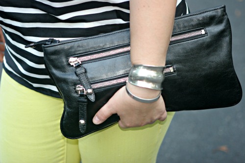 leather clutch zippers