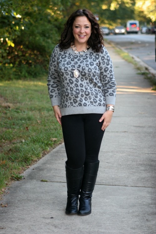 old navy leopard sweater