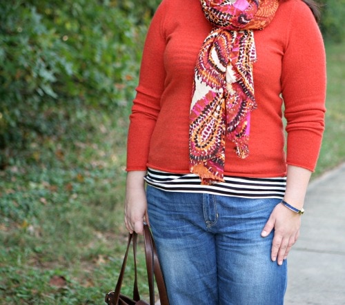 orange cashmere sweater