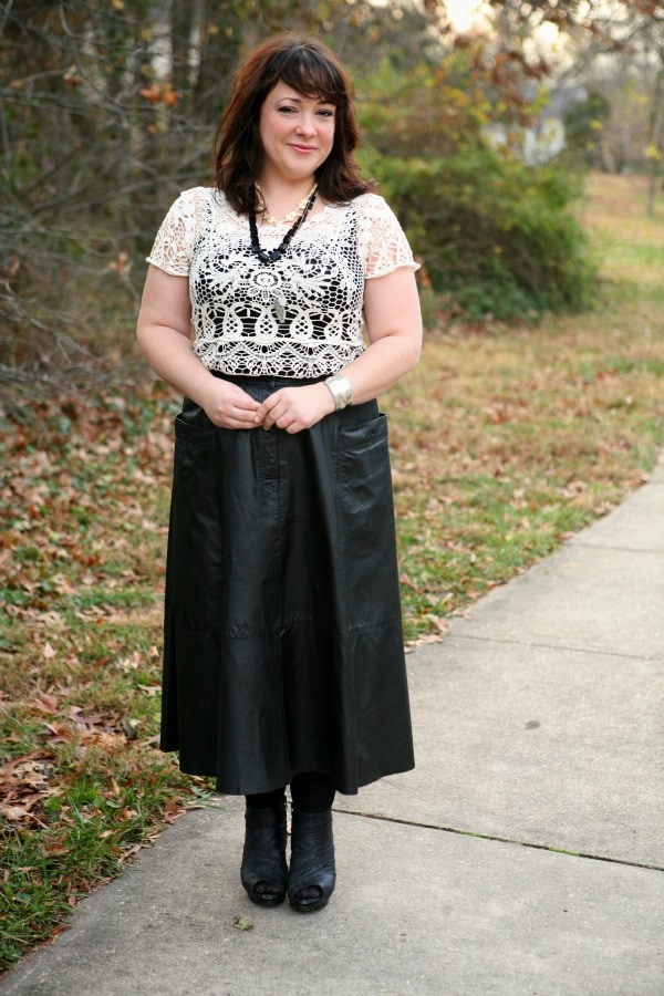 leather skirt vintage