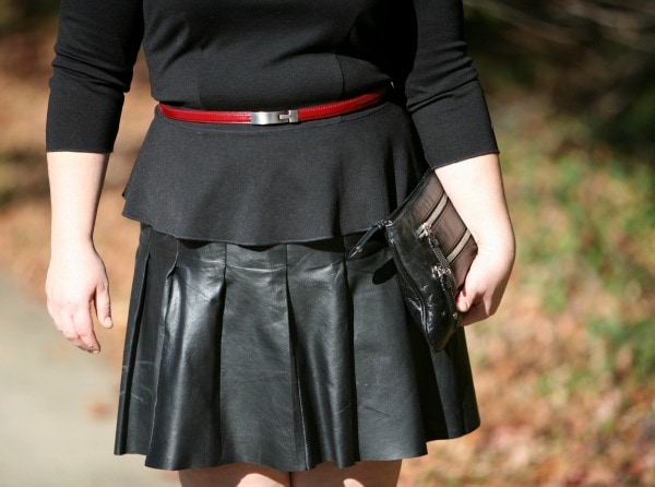 oxblood skinny belt