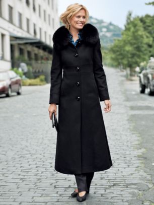 pendelton fox fur wool coat