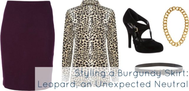burgundy with leopard