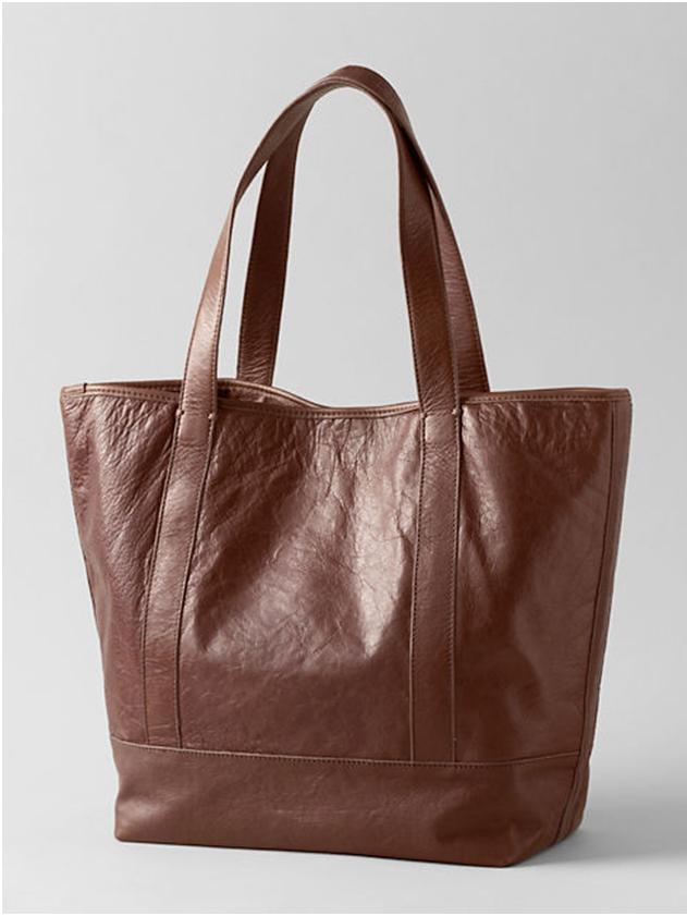 lands end sophisticated shopper tote leather