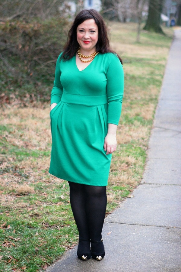 lands end green ponte dress