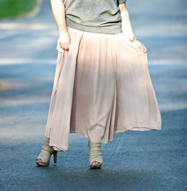 chiffon maxi skirt