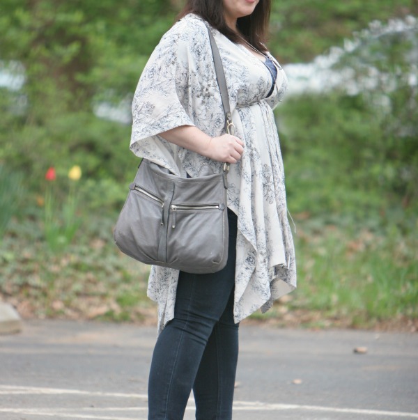 gray leather banana republic bag