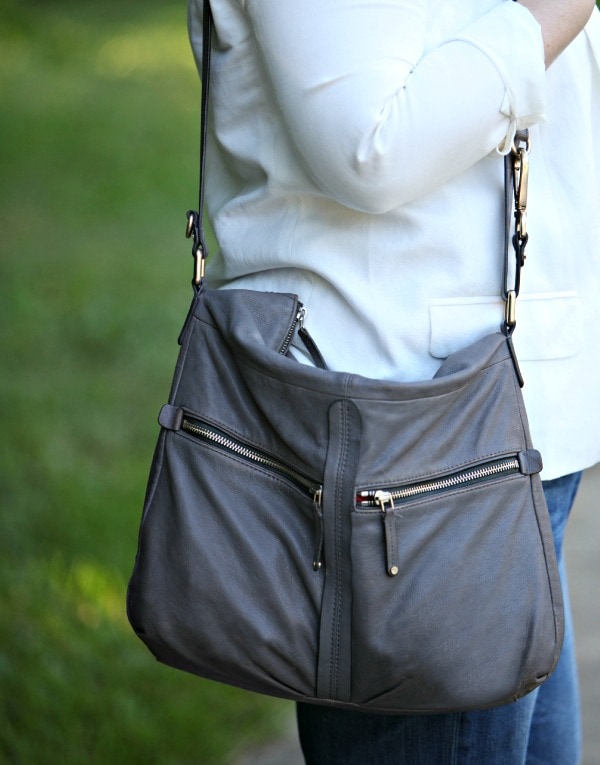 banana republic leather gray bag