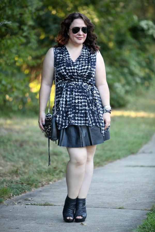 What I Wore: Nice Splash of Paprika 1 asos curve sheer peplum houndstooth