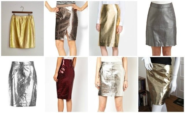 metallic leather skirt trend fall 2013