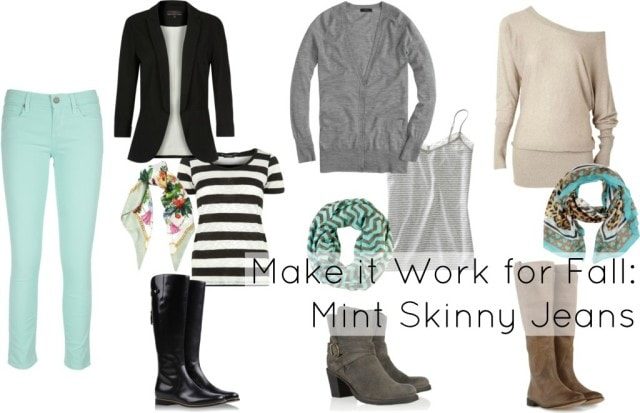mint skinny jeans how to wear winter fall