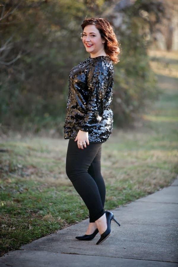 black sequin sweater vintage