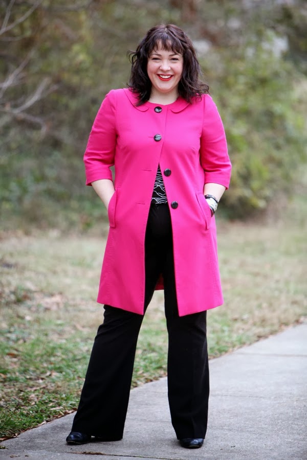 pink walking coat