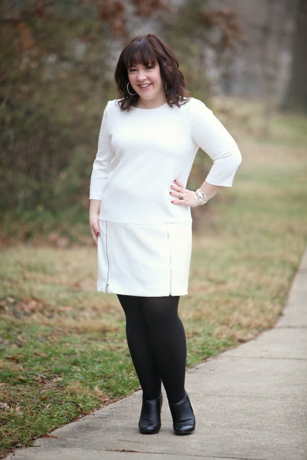 ann taylor white ivory dress zipper