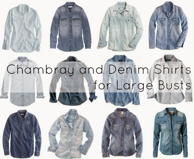 large bust chambray denim shirt