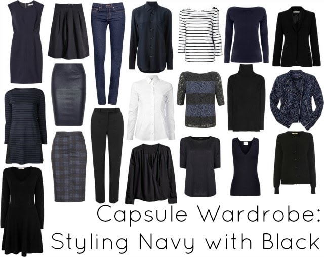 capsule wardrobe navy black winter