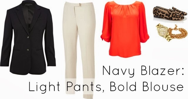 Ask Allie: Styling a Navy Blazer 1 navy paired with color ivory