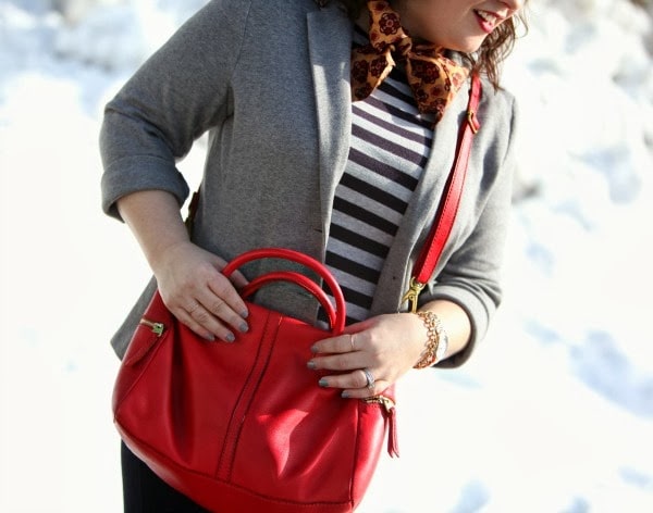 red leather fossil satchel erin