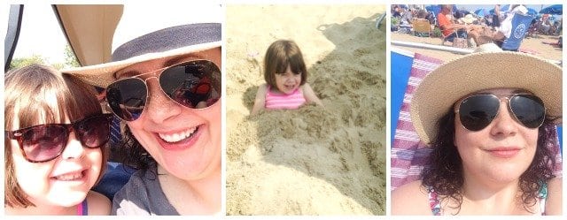 Even the golf cart ride to the beach was a blast, Emerson being buried in the sand, Mom enjoying a quiet moment in the sun